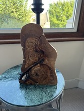 Natural Olive Wood Table Lamp Block Base Handmade Unique