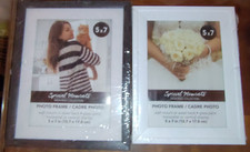 2- 5 x 7 NEW Picture Frame Set, Wall or table ready - White  Black/matte possib