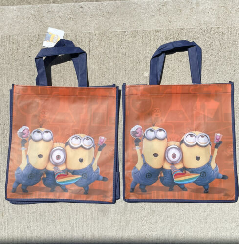 2 NEW Universal Kids Reusable Shopping Tote Bags - Despicable Me - Minions - Picture 1 of 6