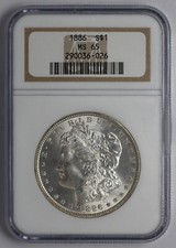 1886 Morgan Silver Dollar NGC MS 65