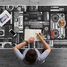 Old school boombox Desk Top Mat Pad Protector Protector for PC Mouse 120x60