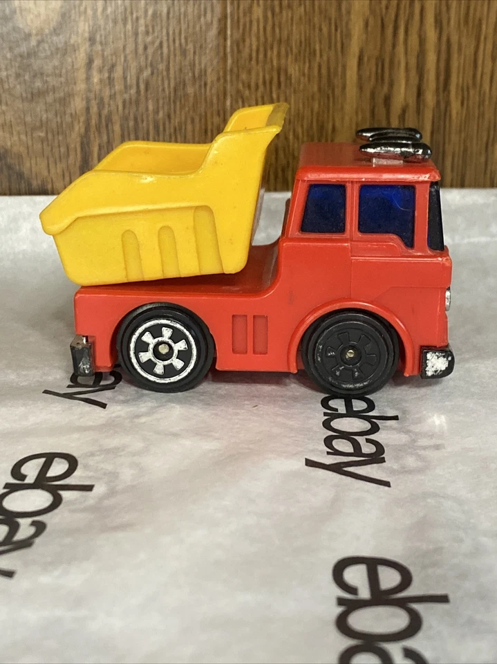 Vintage Red and Yellow Dump Truck Toy Hong Kong Plastic 3.5" - Image 2 of 4