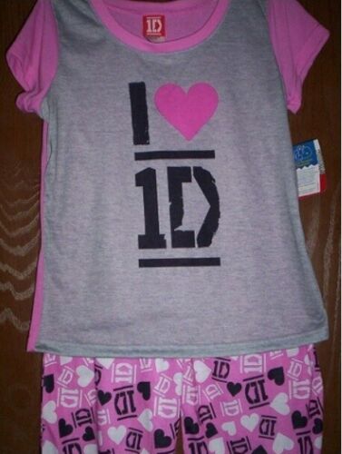 ONE DIRECTION Pigiama Bambina 7/8 NUOVO I Love 1D Rosa Cuori Camicia Pantaloni Pjs Set - Foto 4 di 5