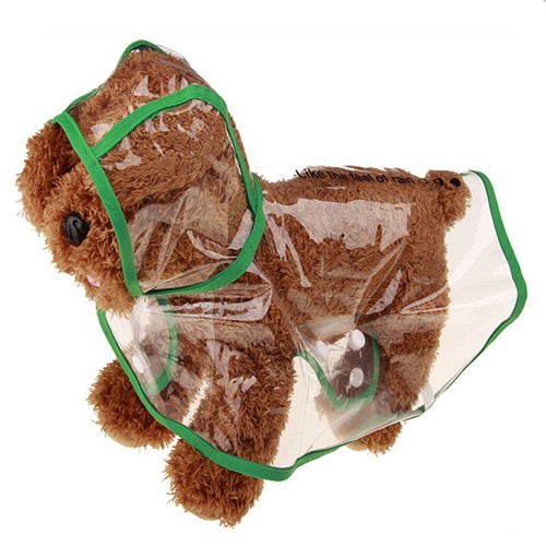 Hund Regenmantel transparent Kapuzen Regenjacke Kleidung wasserdicht Haustierbedarf - Bild 12 von 19