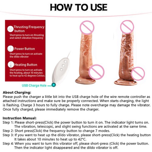 Heating Thrusting Vibrator Realistic G Spot Dildo Stimulator Vibrating Sex Toys - Picture 10 of 26