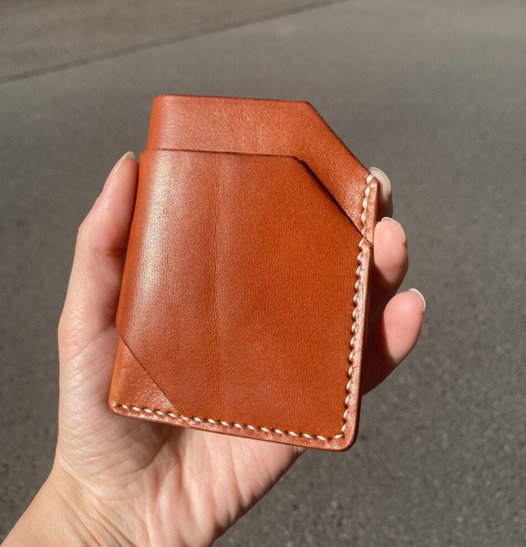 GeldböRse Braun Geldbeutel Wallet Portmonee Echt Leder Handgemacht Portemonnaie-image