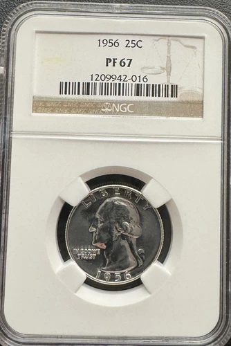 1956 25C Proof Washington Silver Quarter NGC PF 67