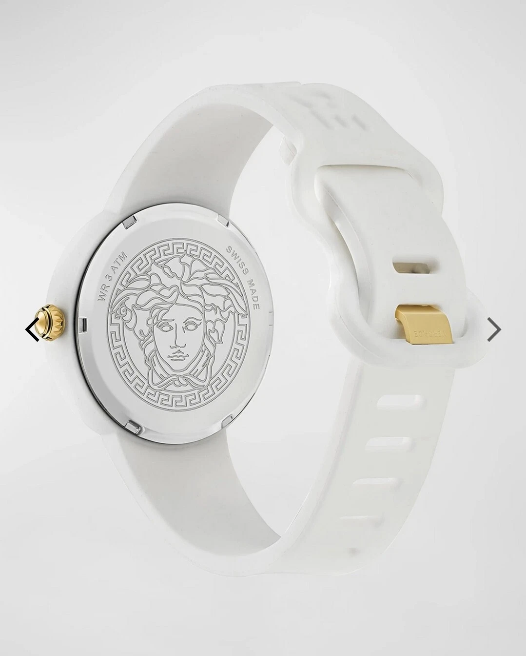 Orologio Svizzero Versace Medusa Pop Quarzo Quadrante Bianco Silicone Unisex VE6G 39MM Nuovo con etichette