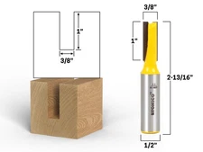 3/8" Diameter X 1" Height Straight Router Bit - 1/2" Shank - Yonico 14024