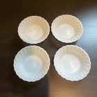 Vintage Anchor Hocking Fire-King Swirl pattern milk glass dessert or berry bowl