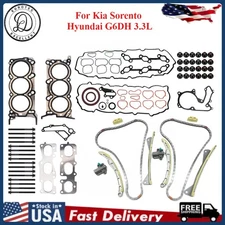 Fits 2013-2020 Kia Sorento Hyundai G6DH 3.3L Timing Chain Kit Head Gasket Bolts