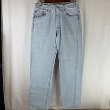 VTG Levis 501 XX Jeans Mens 34x32 Fit 32x32 Light Blue Made USA Button Fly 90s