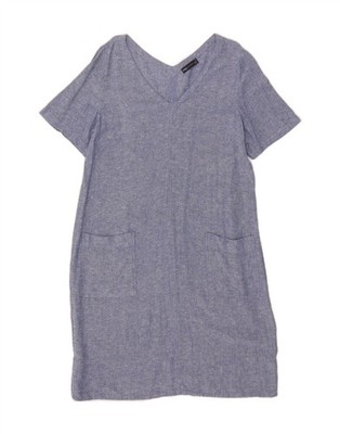 Marks & Spencer Damen Kurzarm Basic Kleid UK 14 Mittelblau Modern DL09