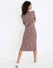 Madewell Space-Dyed Midi Sweater Dress Multi Orange Blue Womens Size S