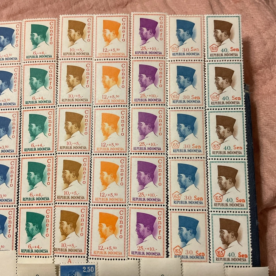 5x INDONESIA MNH Beautiful Scenes & President Sukarno 130 MNH stamps 1965 i4 - Image 3 of 4