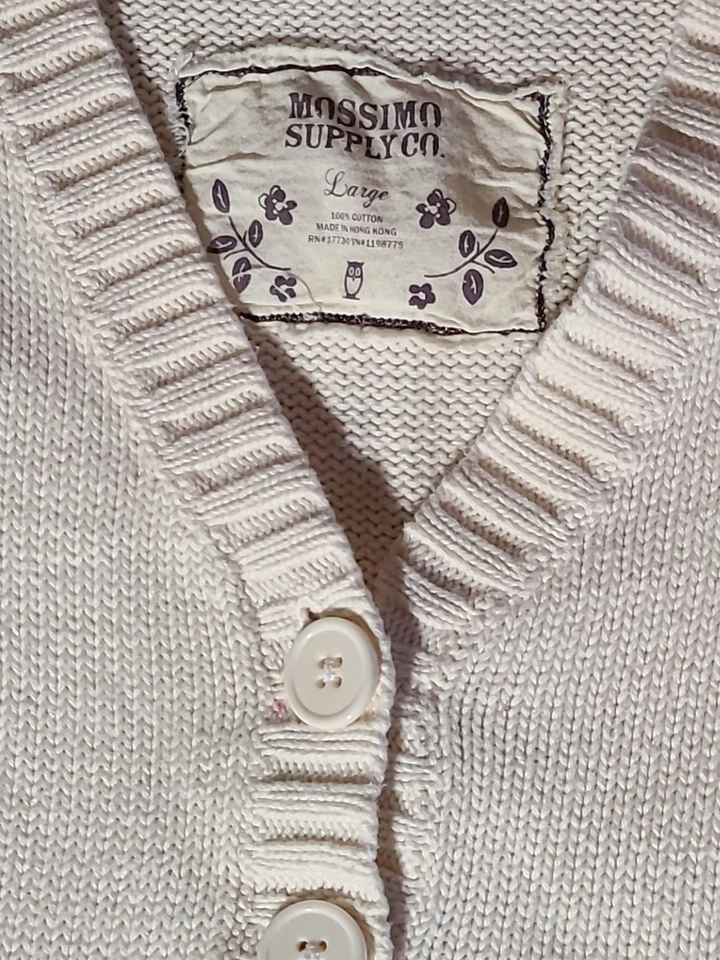 Mossimo Supply Childs Large Babydoll Button Sweater Pink Brown Cream Fair Isle - Image 2 of 4