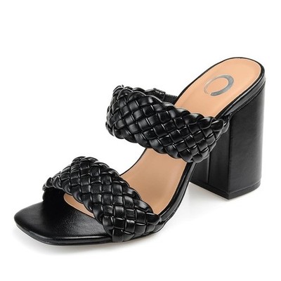 Journee Collection Women 11 M Black Melissa Strappy Block Heel Sandals NIB LL8