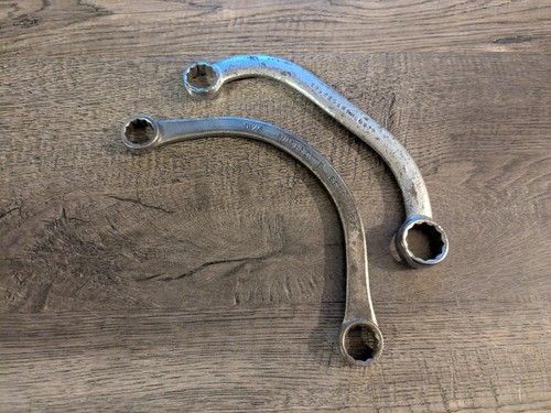 2 US Made 12 Pt Curved Wrenches Blackhawk 15659 5/8 & 9/16 & TRUECRAFT 3/4 & 5/8