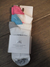 ATHLETA GIRL 3-PACK WHITE EVERYDAY QUARTER CREW SOCKS SIZE M/L NEW