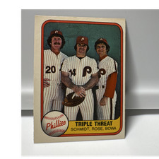 1981 Fleer Triple Threat Base Set #639 Schmidt Rose Bowa Phillies Baseball Card