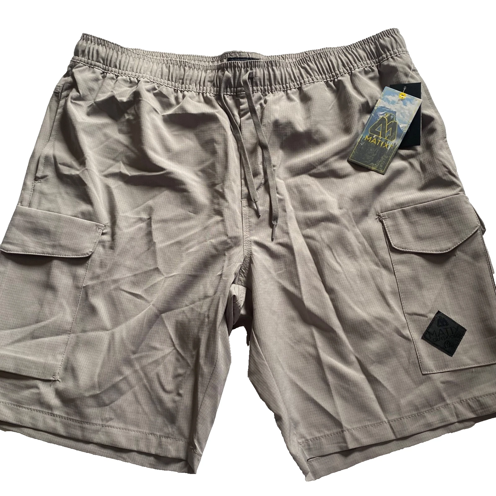 NWT Matix Quick Dry Cargo Shorts Sz L Alloy Gray Lightweight Outdoor Hiking Camp