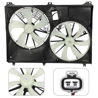 Dual Elec Radiator A/C Condenser Cool Fan for 14-19 Toyota Highlander 2.7L 3.5L