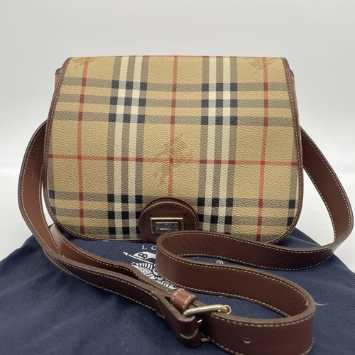Burberry Nova Check Shoulder Bag Shadow Horse Leather Beige 66548c