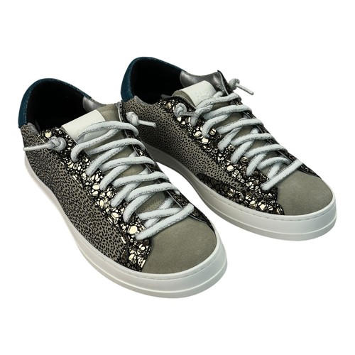 NEU - P448 F22 John Sneaker Größe EU 40 /US 9,5 in Grau Glitzer Schnürsenkel Neu mit Karton - Bild 1 von 24