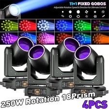 UKING 250W LED Rotation 18Prism Moving Head Light DMX Gobo Beam Stage Lighting