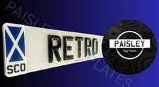 RETRO - CHEAP PREMIUM QUALITY NUMBER PLATES RETRO DIGITS + SCOTLAND FLAG