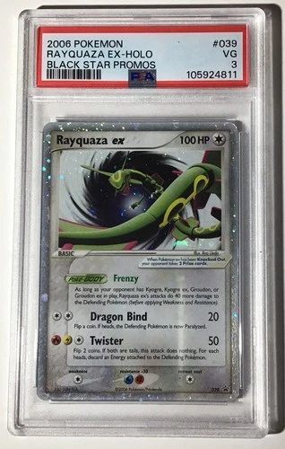 2006 POKEMON BLACK STAR PROMOS #039 RAYQUAZA EX-HOLO PSA 3