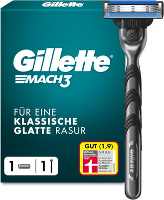 Gillette Mach3 Nassrasierer Herren, Rasierer + 1 Rasierklinge Mit 3-Fach Klinge
