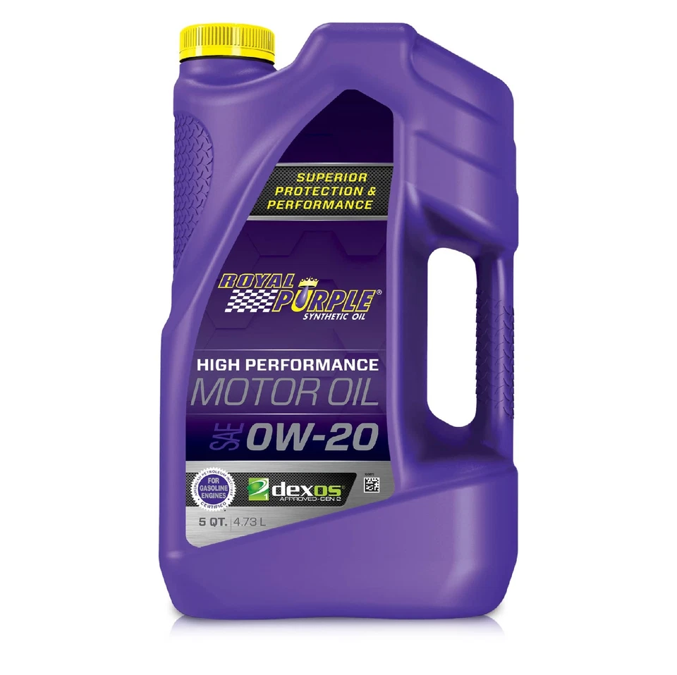 Royal Purple Multi-Grade 0W-20 High Performance Motor Oil 5 Qt Jug & 1 Qt Bottle Foto 2 de 4