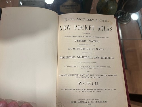 1893 Rand McNally Pocket Atlas Of The World Antique Maps