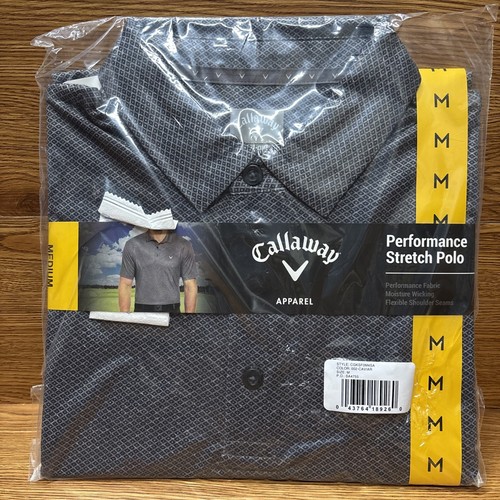 Callaway Men's Performance Short Sleeve Golf Polo Size Medium M Caviar