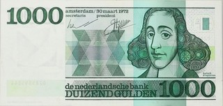 Netherlands 1000 Gulden 1972 alm. 155 1 ''Spinoza'' AU