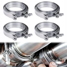 4X 3 Inch For V Band Clamp Kit w Male Female Flange Mild Steel MS Turbo Exhaust