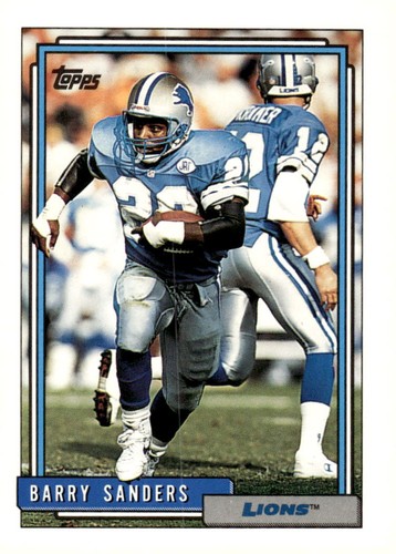 Barry Sanders #300 card from 1992 Topps Gold
