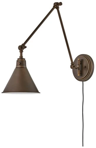 Hinkley Sconce Arti Medium Swing Arm Single Light Sconce 18.25" Olde Bronze - Picture 1 of 6