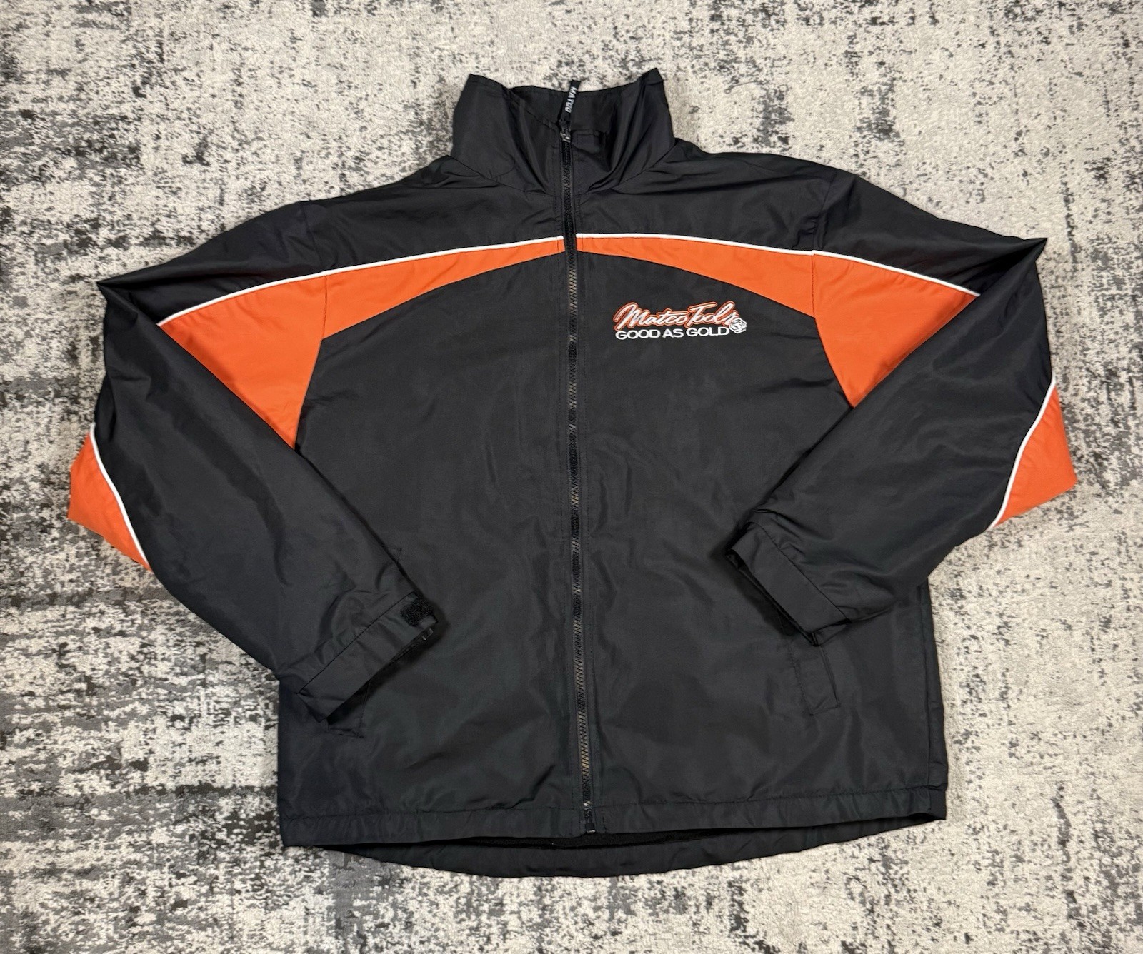 Matco Tools Good As Gold Mens Medium Black Orange Windbreaker Jacket