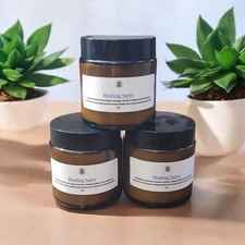 Minor Burns Or Cuts Healing Salve. Topical Ointment.  Glass Container 4oz .