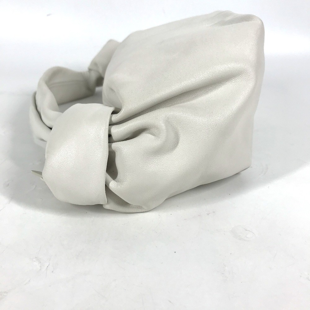 BOTTEGA VENETA Pouch Double knot mini Hand Bag Leather White image 4