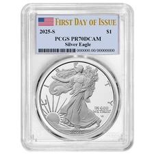 Presale - 2025-S $1 1-oz Proof American Silver Eagle PCGS PR70DCAM FDOI Flag