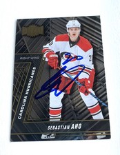 SEBASTIAN AHO 2016-17 FLEER SHOWCASE METAL UNIVERSE 16-17 #MU-33 RC Signed Auto
