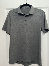 Lululemon Evolution Polo Shirt Men's Sz Small Gray Performance Stretch Golf