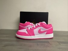 Nike Air Jordan 1 Low Valentines Day Pink White Shoes 553560-661 GS Size 7Y NEW