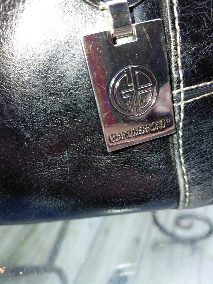 Gianni Bernini Black Leather Satchel Shoulder Bag - Image 2 of 4