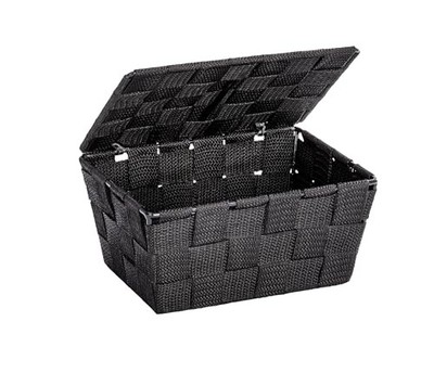Aufbewahrungskorb WENKO Adria Schwarz 19x10x14 cm Polypropylen Badkorb
