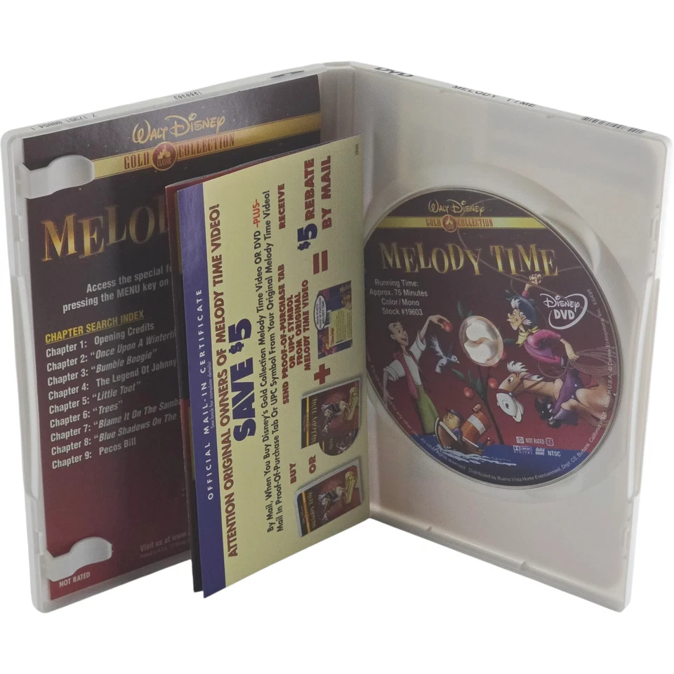 Melody Time DVD Walt Disney Gold Classic Collection Area 1 US Import - Image 4 of 4