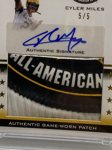 2012 LEAF ARMY CYLER MILES GOLD AUTO #5/5 RC ROOKIE RPA PATCH LOGO PSA 10 POP 1 - Picture 2 of 9